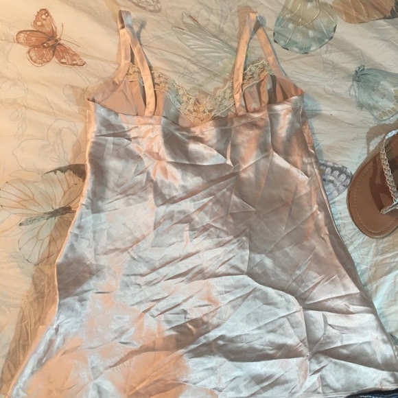 Sexy Satin Top with Lace Trim - Picture 4 of 5